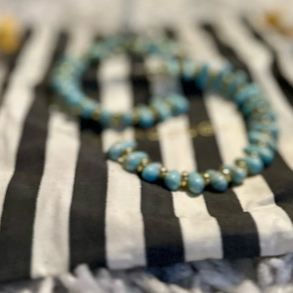 RARE Lele Sadoughi Rio Grande Turquoise Hoop Earrings NWOT Boho Luxe